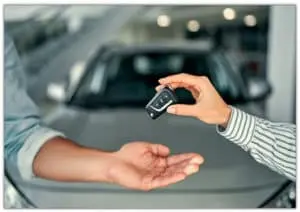 Handing over keys to a used vehicle