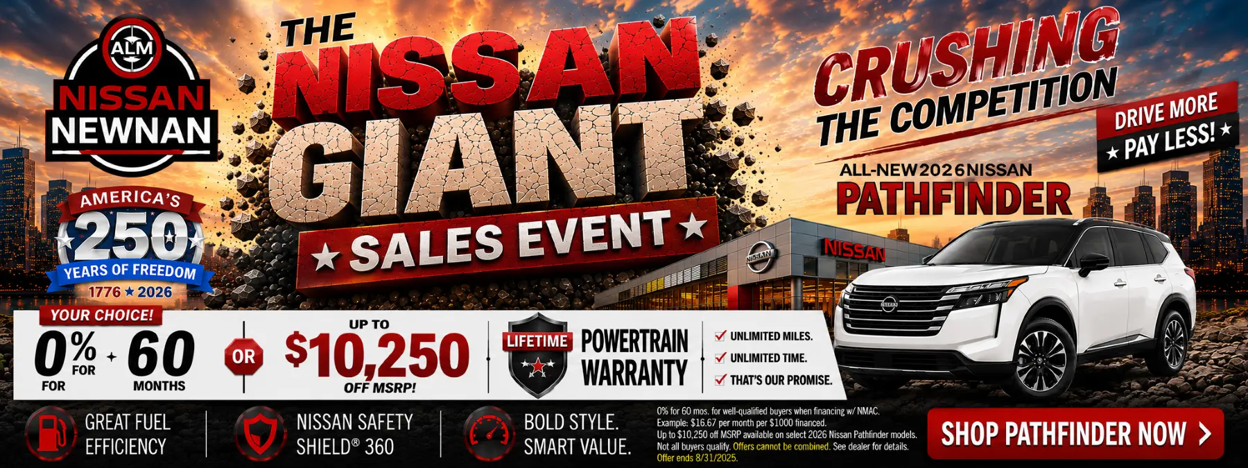 2026 Nissan Pathfinder / 0% for 60 months or up to $10,250 off MSRP