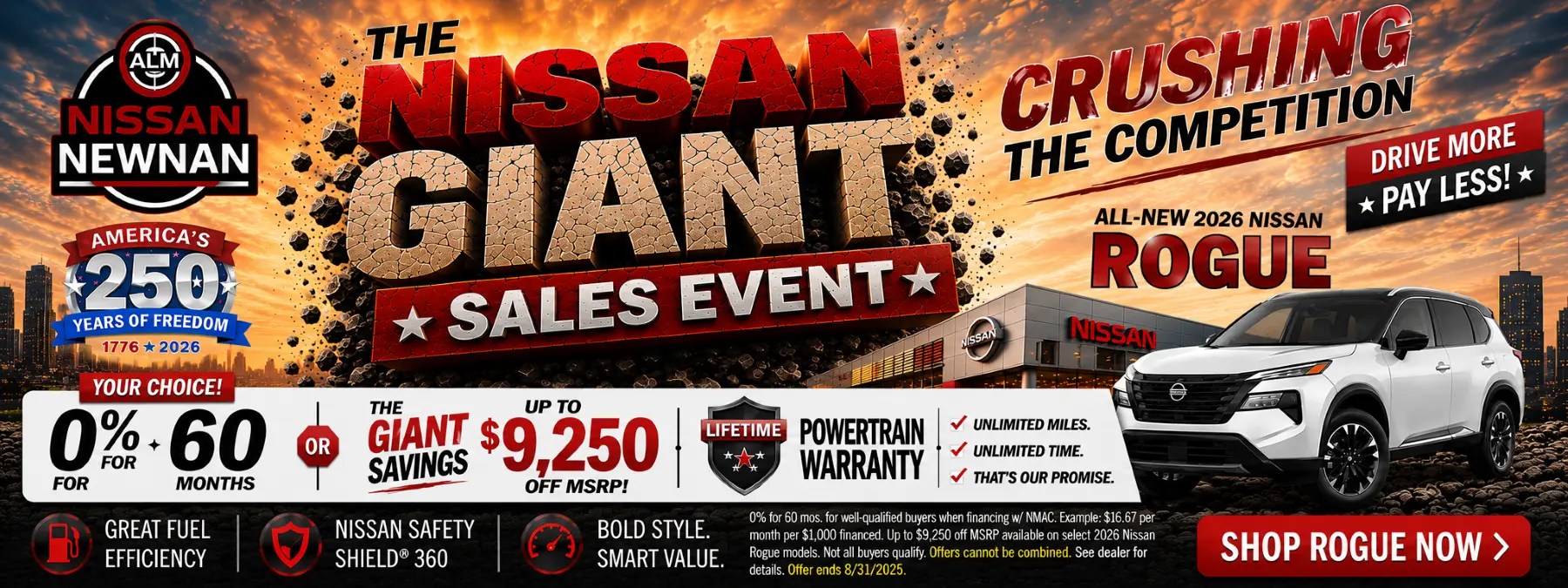 2026 Nissan Rogue / 0% for 60 months or up to $9,250 off MSRP