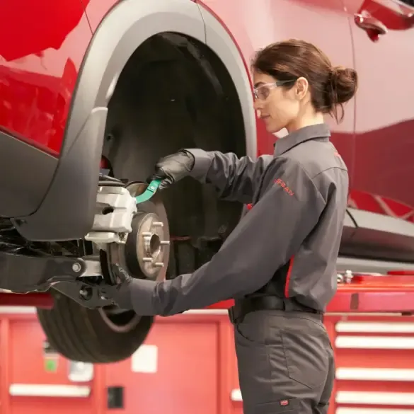 Brake service repair by service technician