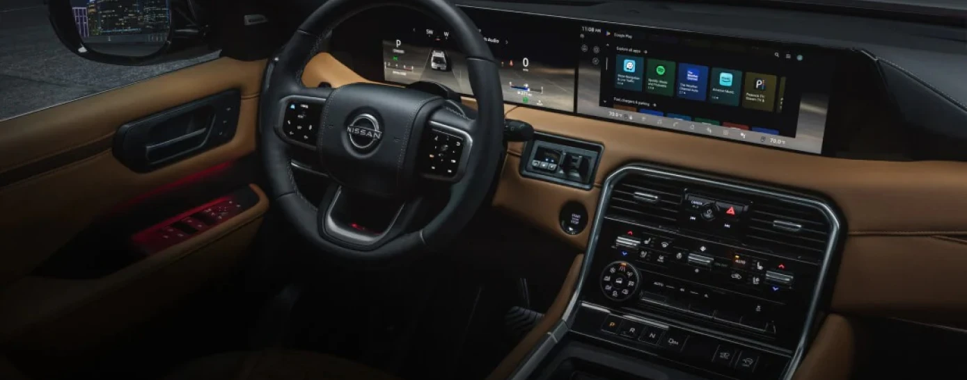 Nissan Armada cockpit with navigation display