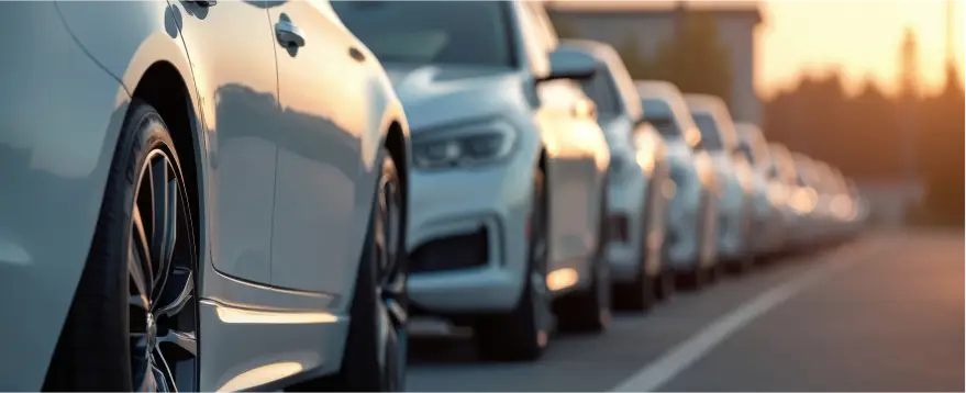 Row of used vehicles available at Auto Outlets USA