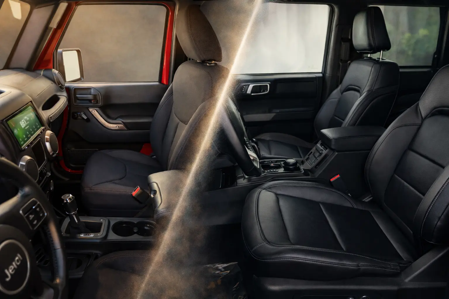 Interior: Jeep Wrangler vs. Ford Bronco