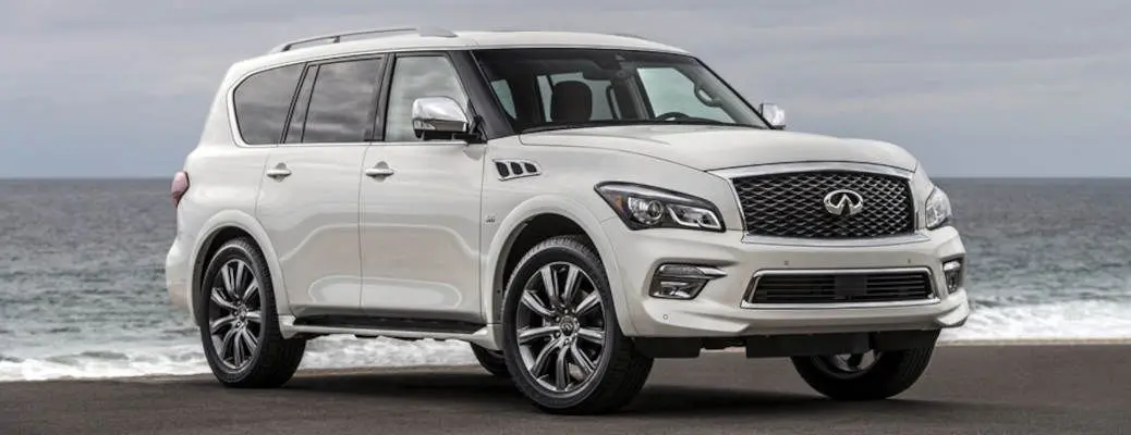 White INFINITI QX80 front view