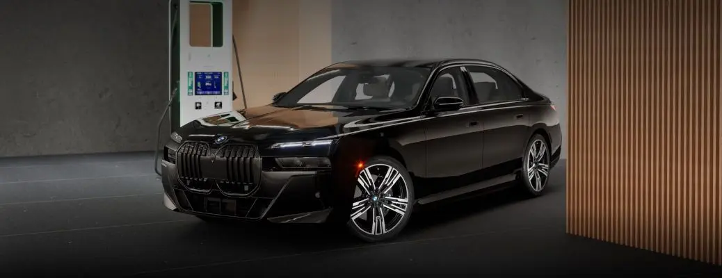 BMW 7-Series EV charging.