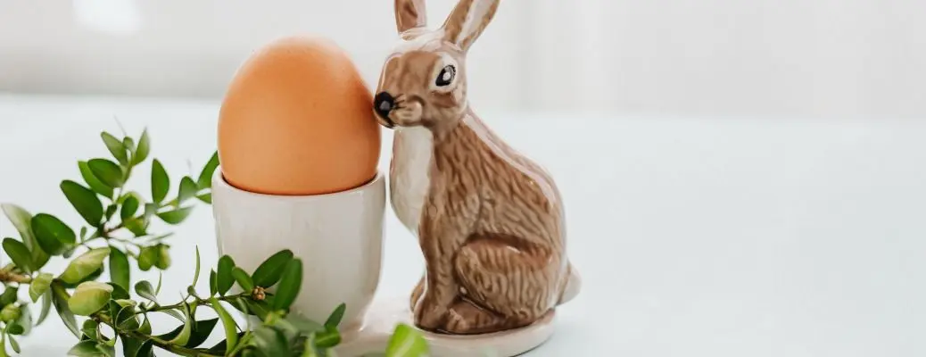 An Easter egg and bunny.