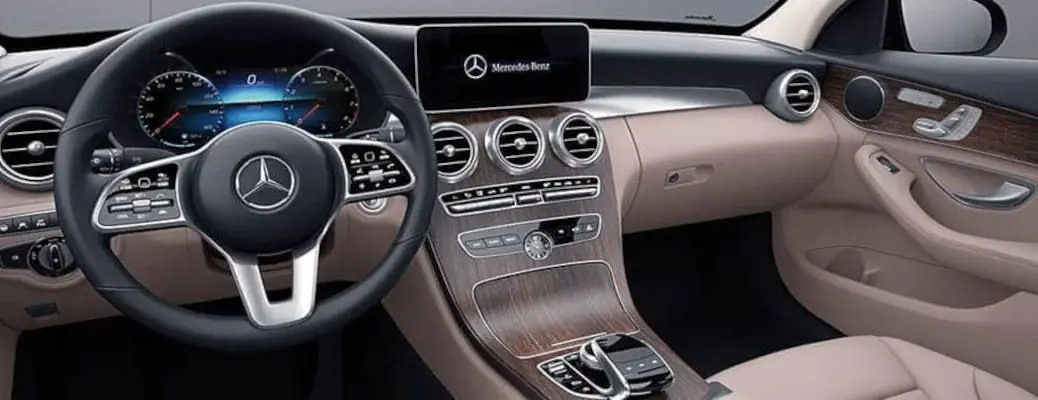 The cockpit of the 2019 Mercedes C Class