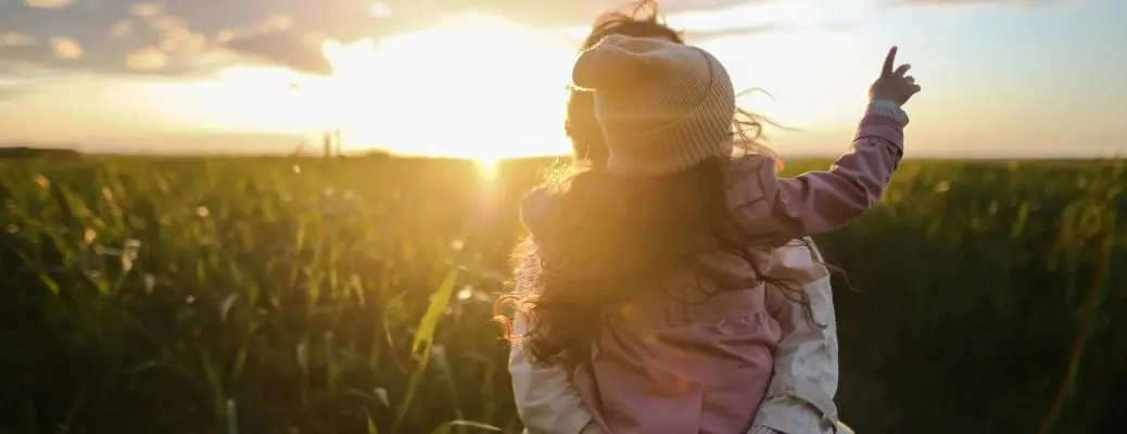 An image of mother and daughter in honor of Mother's Day.