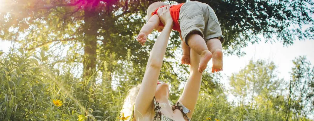 A mom and daughter celebrating Mother's Day.