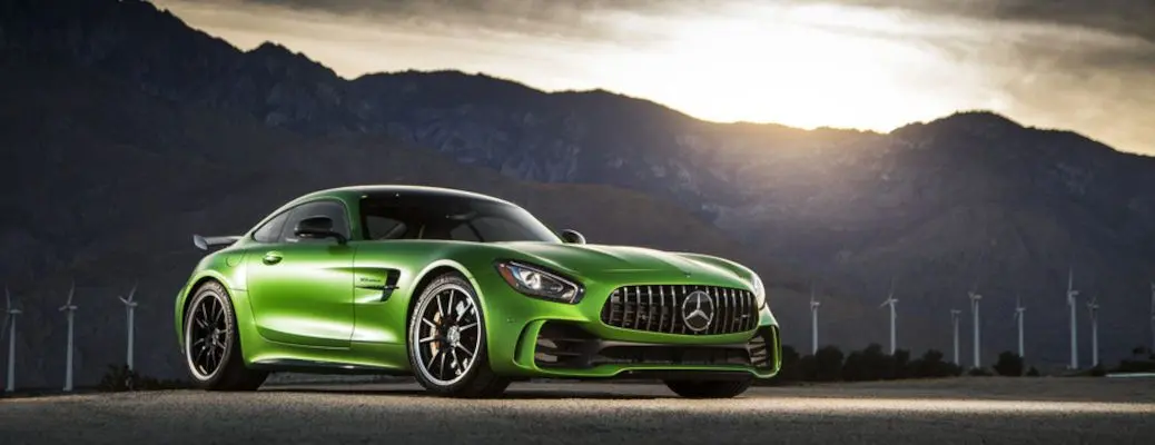 Mercedes-AMG GT model in bright green
