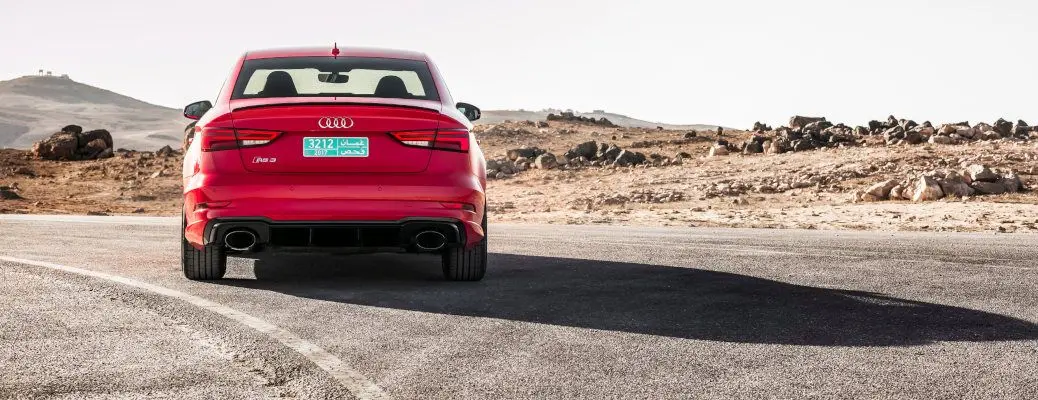 The rear exterior of the 2018 Audi RS3