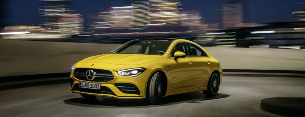 The exterior of the 2020 Mercedes AMG CLA 35.