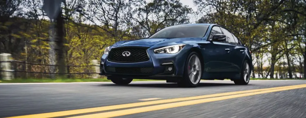The exterior of the Infiniti Q50 sedan.