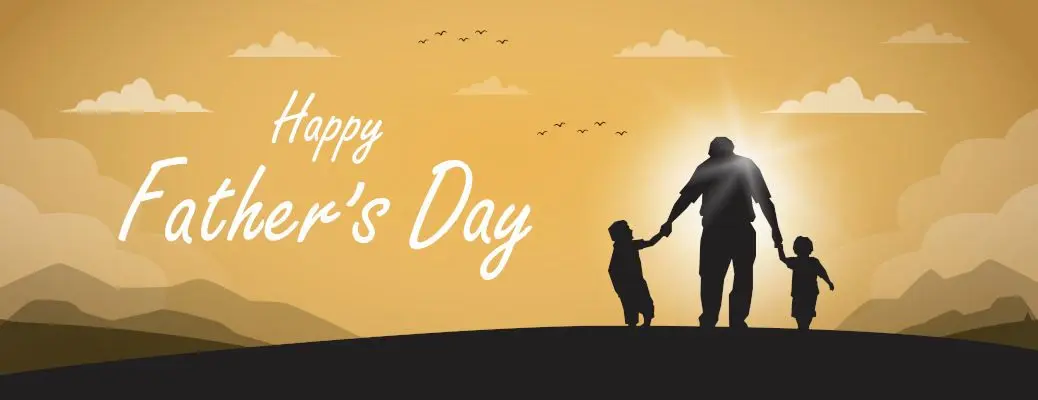Happy Father's Day illustration design with Gold background for Banner