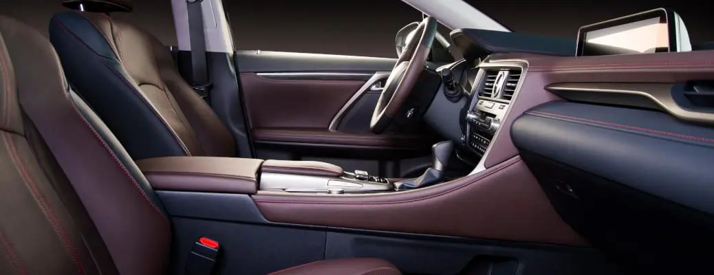 The leather interior of a Mercedes.