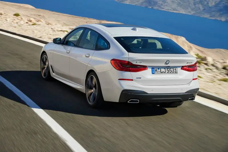 Rear exterior of the 2018 BMW 640i xDrive Gran Turismo coupe