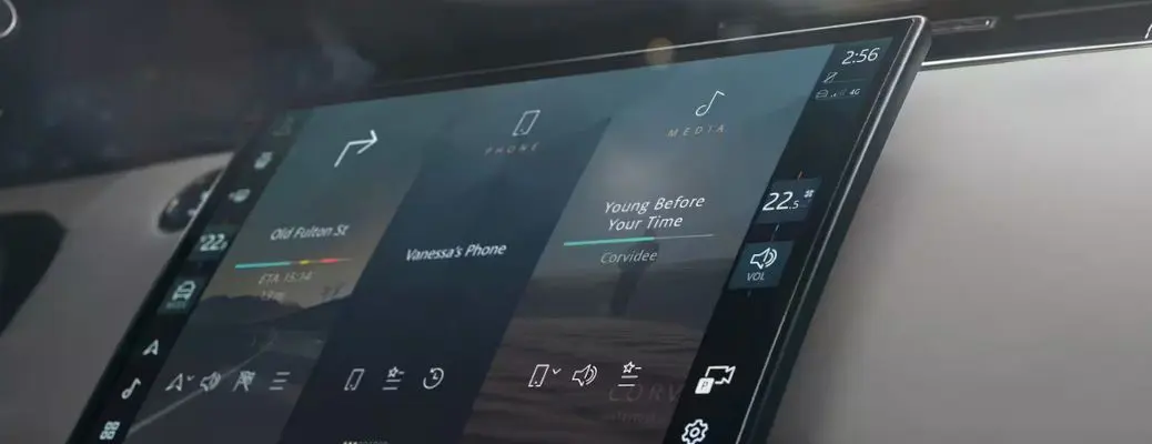 The infotainment center in the Range Rover Evoque.