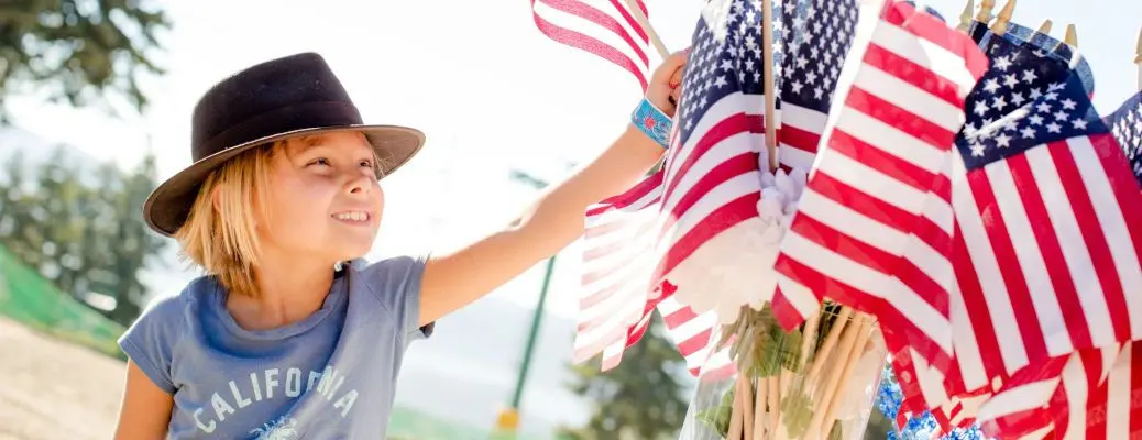 A child celebrating July 4th near Dallas.