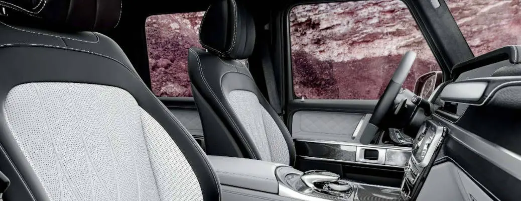 The cockpit of the 2020 Mercedes G Class.