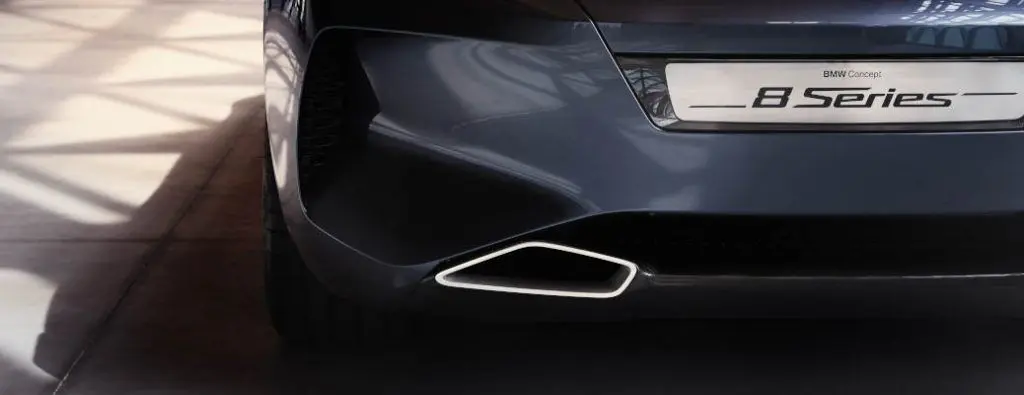 A detail of the rear end and exhaust on the BMW 8 Series concept.