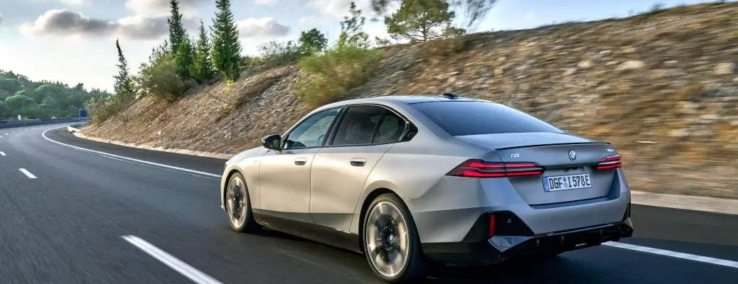 A rear view of the BMW 5 Series.