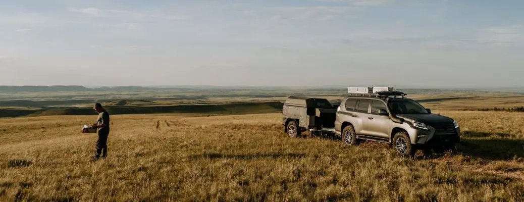 The Lexus GXOR concept vehicle from the side.
