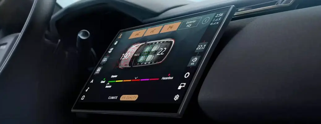 The Land Rover Velar infotainment system.
