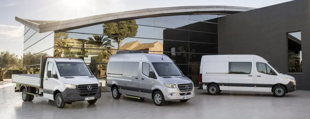 The lineup of 2017 Mercedes Sprinter vans.