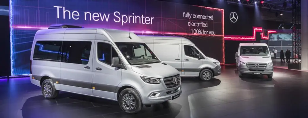 The debut of the 2017 Mercedes electric Sprinter vans.