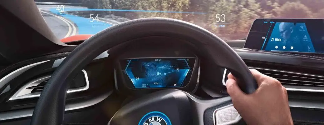 The BMW heads up display (HUD).