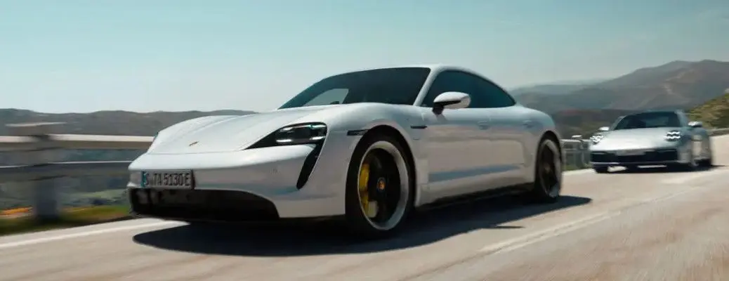 The exterior of the Porsche Taycan.