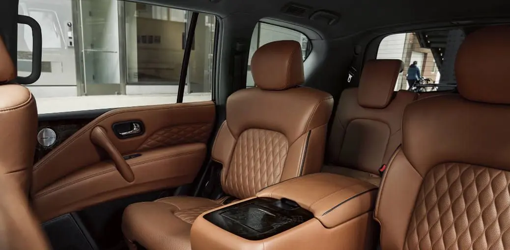 The spacious and luxurious seating in the Infiniti QX80.