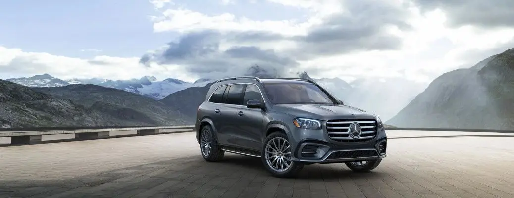 The exterior of a Mercedes GLS SUV.