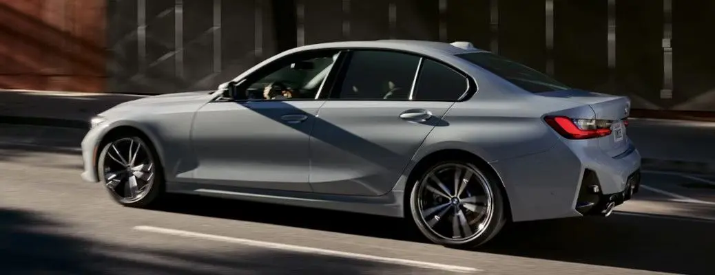 The exterior of a BMW 3 Series sedan.