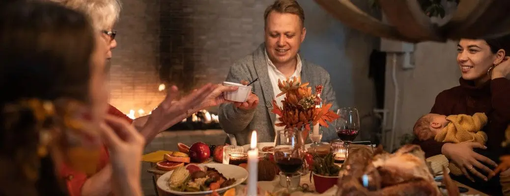 People celebrating Thanksgiving.