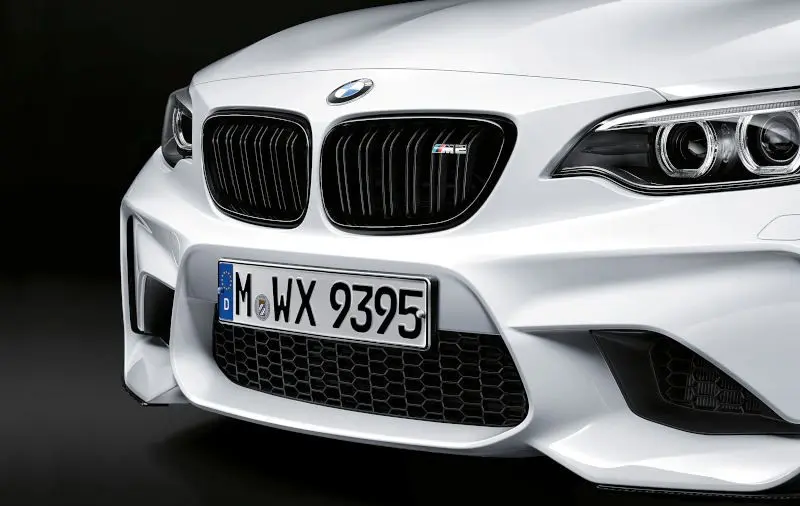 The front grille of the 2016 BMW M2.