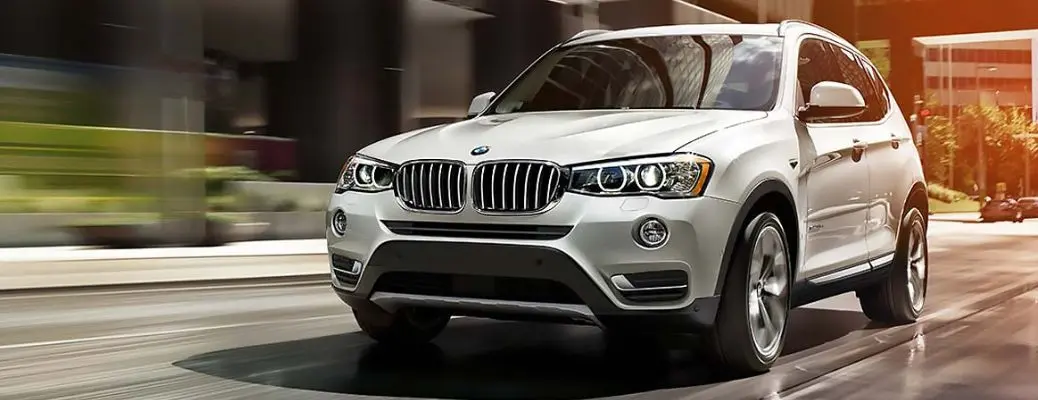 Front view of the 2017 BMW X3 on road