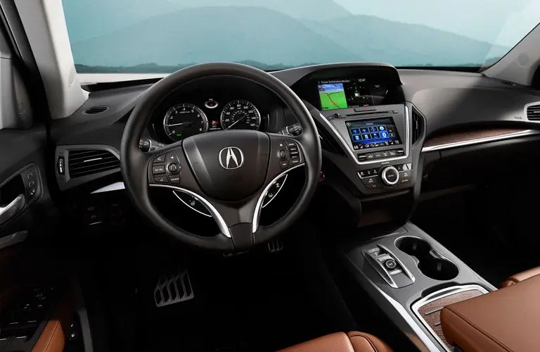2017 Acura MDX steering wheel and dashboard