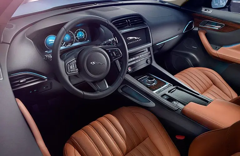 2017 Jaguar F-PACE steering wheel and dashboard