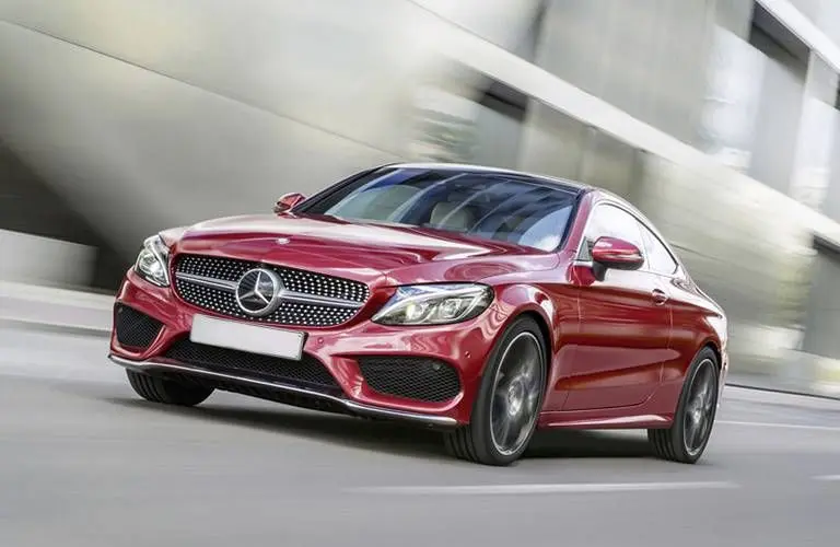 Front view of the 2017-Mercedes-Benz C-Class Coupe