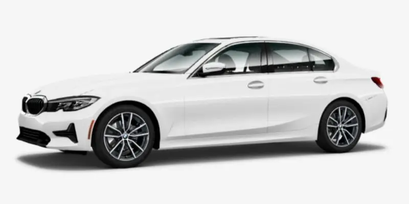 Alpine White 2020 BMW 3 Series on White Background