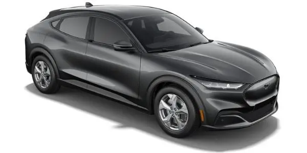 Carbonized Gray 2021 Ford Mustang Mach-E on White Background