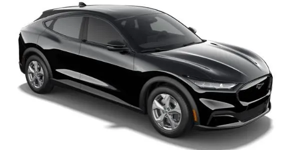 Shadow Black 2021 Ford Mustang Mach-E on White Background