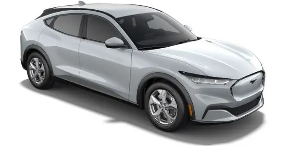 Space White 2021 Ford Mustang Mach-E on White Background