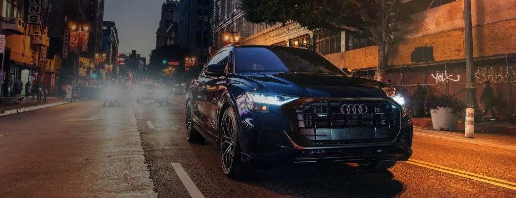 An Audi in an urban setting, helping illustrate where to buy a pre-owned Audi near Dallas.