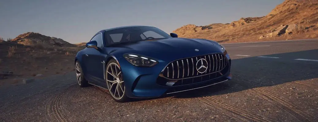 A used Mercedes-Benz sports car on the road.