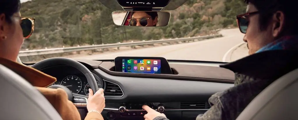 The sleek, tech-heavy and comfortable cabin of the 2023 Mazda CX-30.