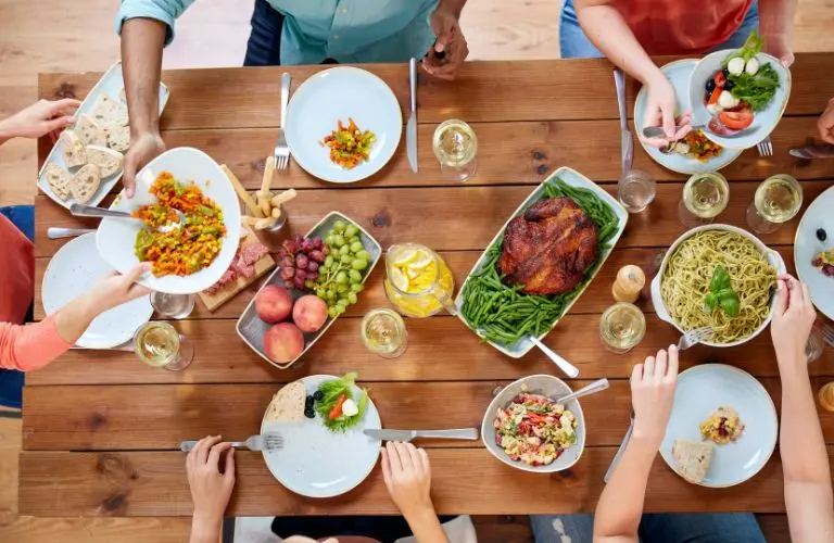 A table with delicious food items