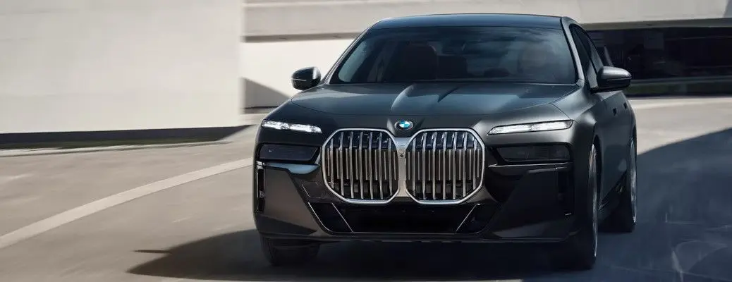 A front view of a recent model year BMW 7-Series sedan.