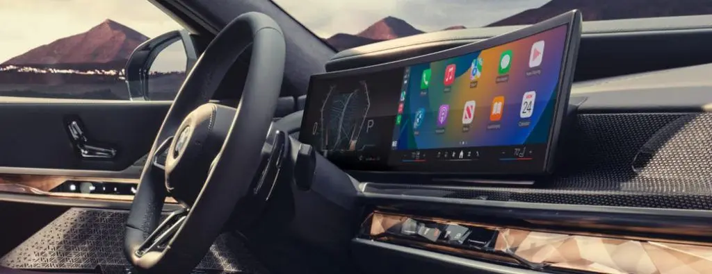 The advanced displays in a BMW 7-Series sedan.